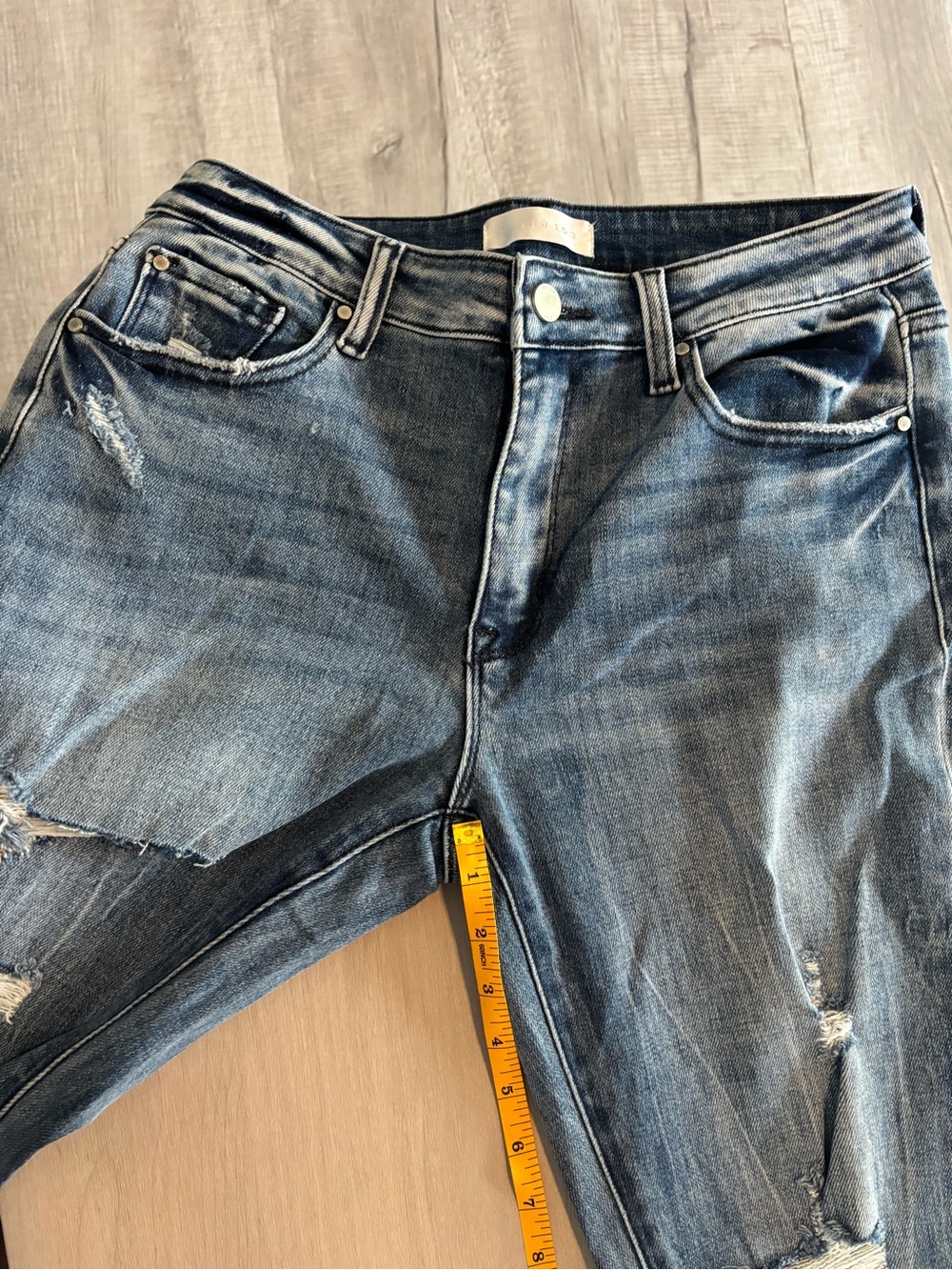 Women's Petra Distressed Wide-Leg Jeans — Faded Blue